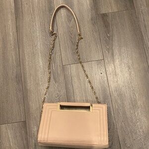 Madison West Pink Crossbody Bag with Gold Accents